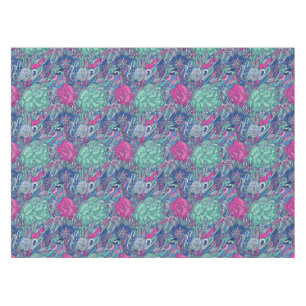 Colourful Floral Doodle Pattern Tablecloth