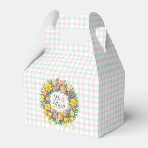 Colourful Floral Easter He is Risen wreath Favor Box