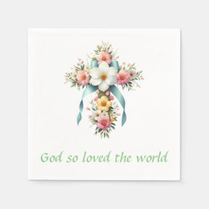 Colourful Floral Easter/Spring Cross Napkin