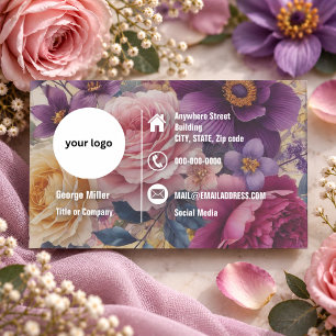 colourful floral elegant Professional logo Business Card