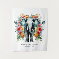 Colourful Floral Elephant