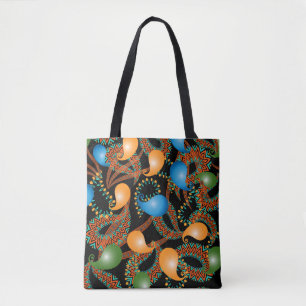Colourful floral ethnic 3d Paisley seamless patter Tote Bag