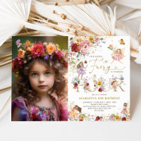 Colourful Floral Fairy Princess 4th Birthday Photo