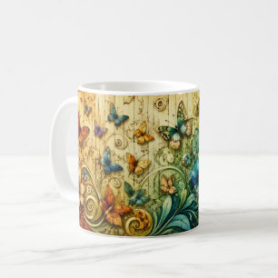 Colourful Floral Fantasy Art Mug Whimsical Natur