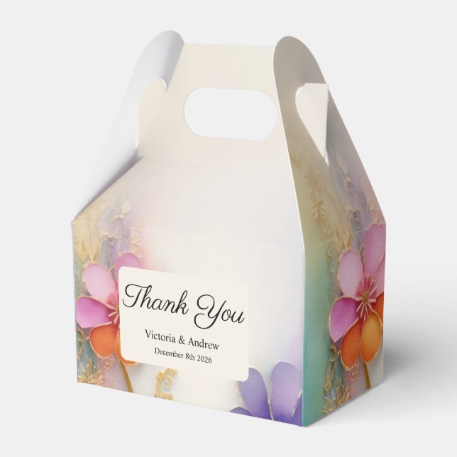 Colourful Floral Favour box (Front Side)