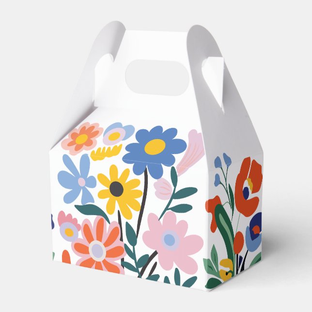 Colourful Floral Favour Box: Beautiful Bouquets Favor Box (Front Side)