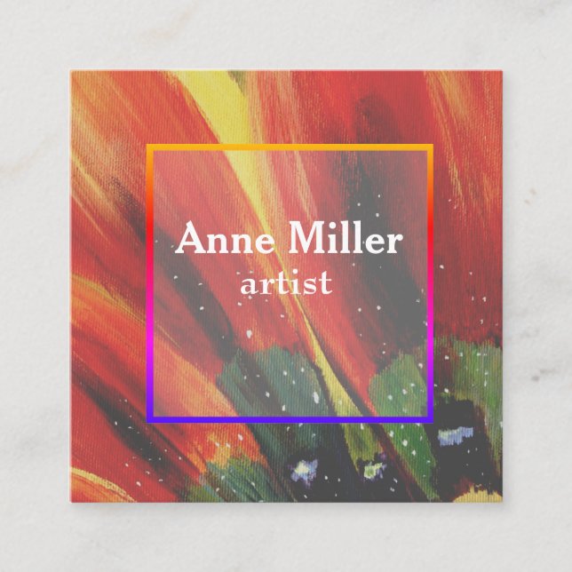 Colourful Floral Feminine Business Card (Front)