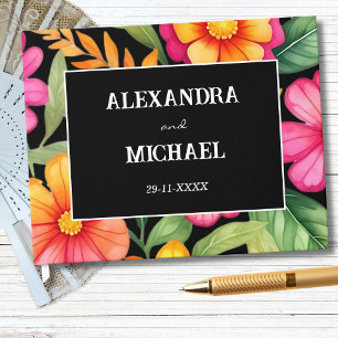  Colourful Floral Fiesta Mexican Wedding Guest Book