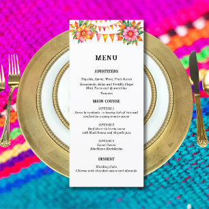 Colourful Floral Fiesta Mexican Wedding Menu
