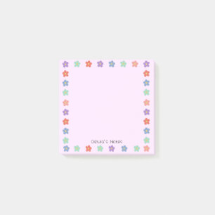 Colourful Floral Flower gradient Personalized name Post-it Notes