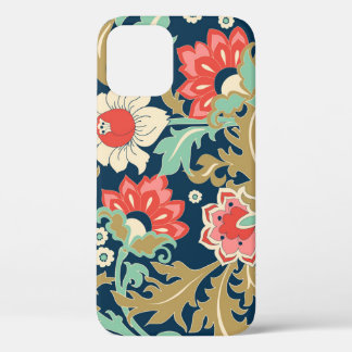 Colourful Floral Folk: Hand Drawn iPhone 12 Case