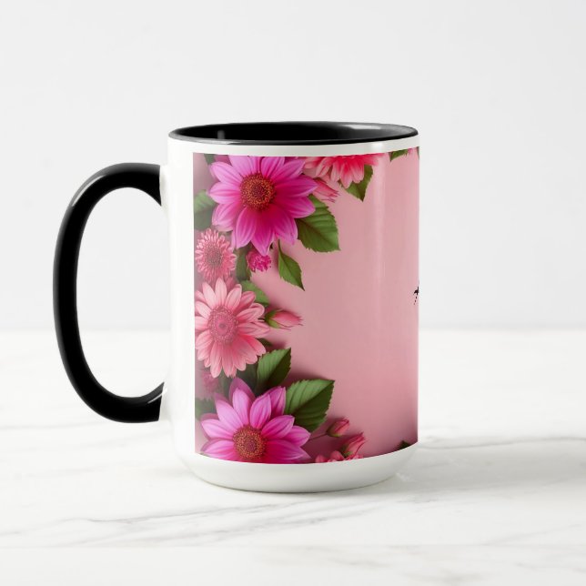 Colourful Floral Frame Mug (Left)