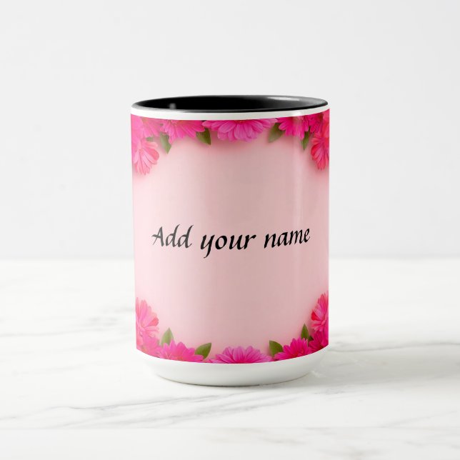 Colourful Floral Frame Mug (Center)