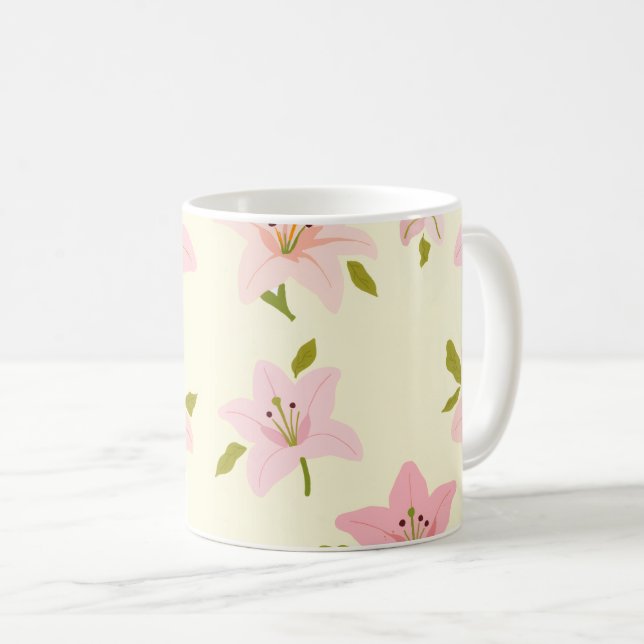 Colourful Floral Garden Pattern Cute Coffee Mug (Front Right)