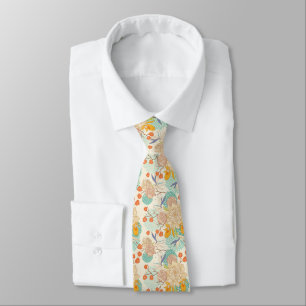 Colourful Floral Garden Pattern Tie