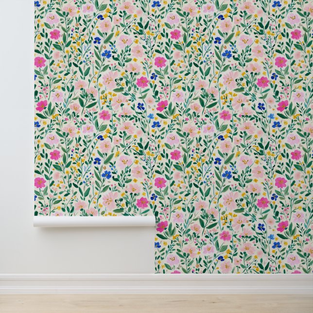 Colourful Floral Garden Wallpaper (Application)