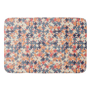 Colourful Floral Geometric Seamless Pattern Bath Mat