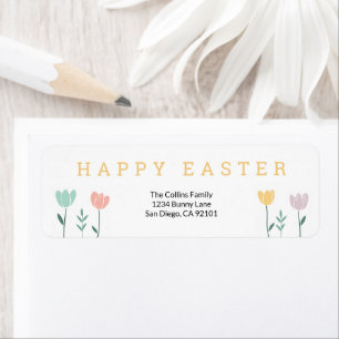 Colourful Floral Happy Easter Return Address