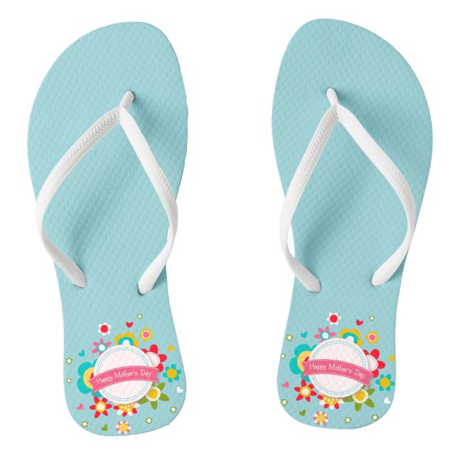 Colourful Floral Happy Mother's Day | Flip Flops (Footbed)