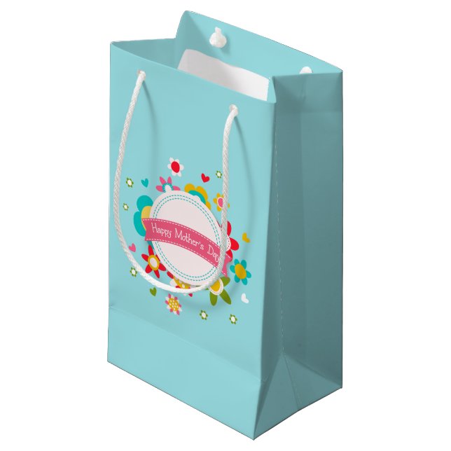 Colourful Floral Happy Mother's Day | Gift Bag (Front Angled)