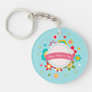 Colourful Floral Happy Mother's Day   Keychain