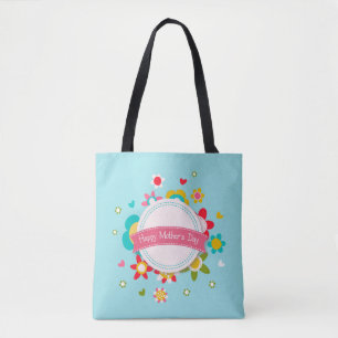 Colourful Floral Happy Mother's Day   Tote Bag