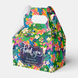 Colourful Floral Hawaiian Luau Party Favor Box