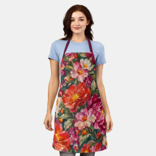 Colourful Floral Kitchen Apron Cooking Baking Gift