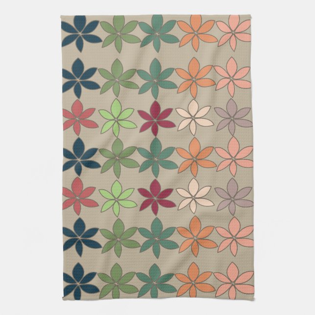 Colourful Floral  Kitchen Towel (Vertical)