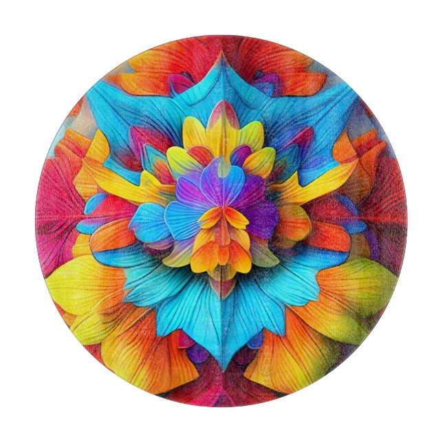 Colourful Floral Mandala Design56756 Cutting Board (Front)