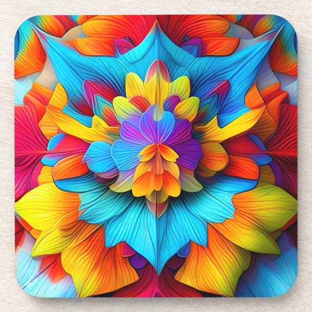 Colourful Floral Mandala Design-56756 Coaster (Front)