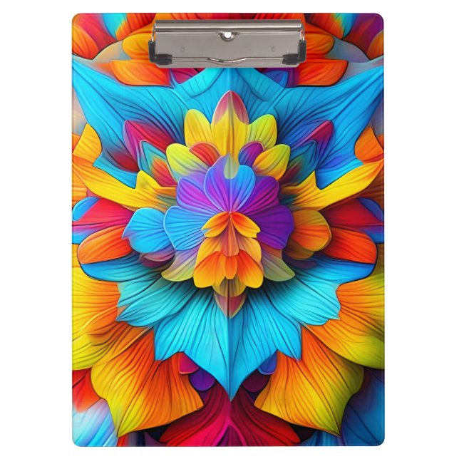 Colourful Floral Mandala Design  Clipboard (Front)
