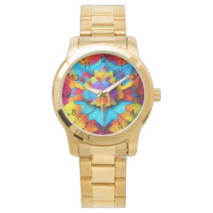 Colourful Floral Mandala Design  Watch