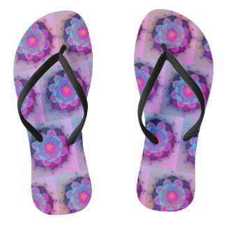 Colourful Floral Mandala Pattern  Flip Flops