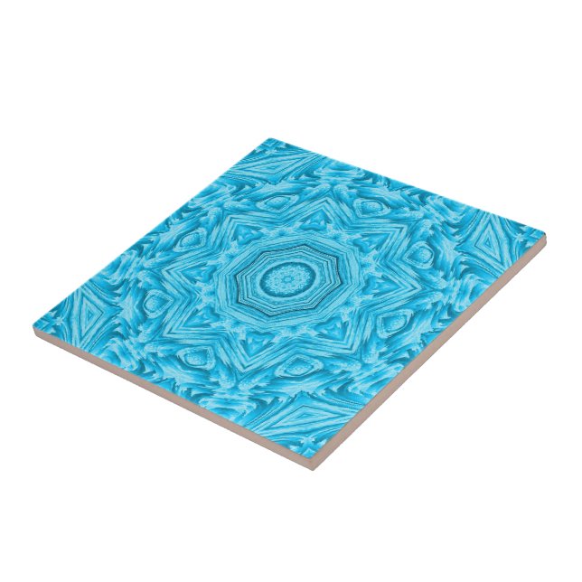 colourful floral marbled mandala boho chic style tile (Side)