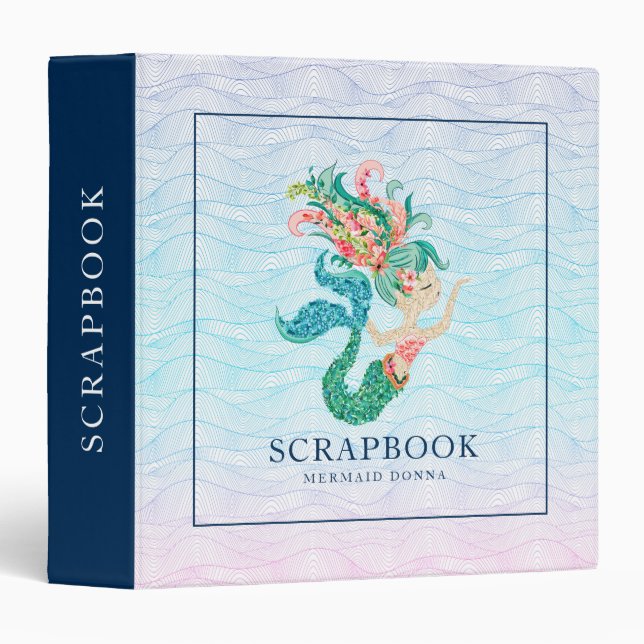 Colourful floral mermaid binder (Front/Spine)