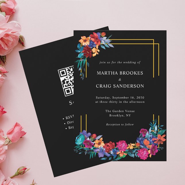 Colourful Floral Mexican Fiesta Wedding Invitation (Creator Uploaded)