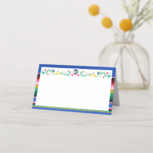 Colourful Floral Mexican Serape Baby Shower  Place Card