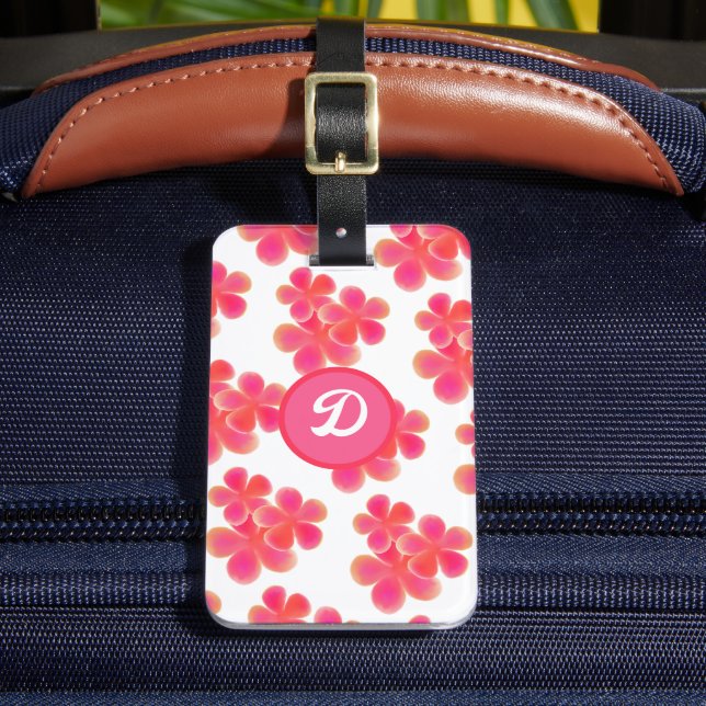 colourful floral modern monogram luggage tag (Front Insitu 2)
