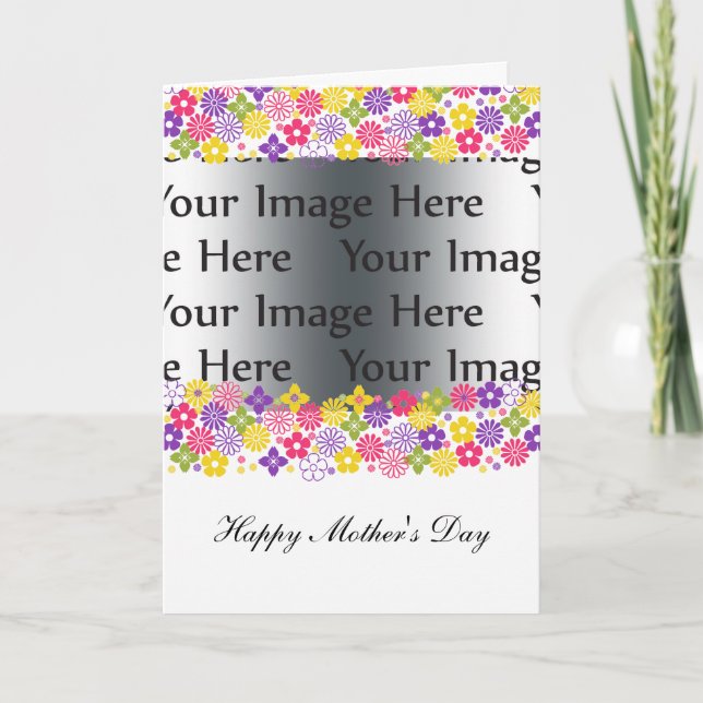 colourful floral mother's day photo card (Front)