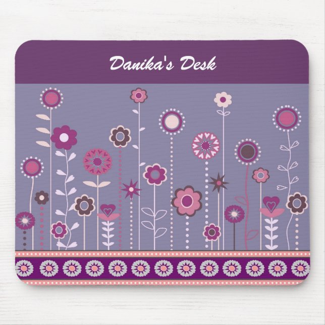 Colourful Floral Mousepad (Front)
