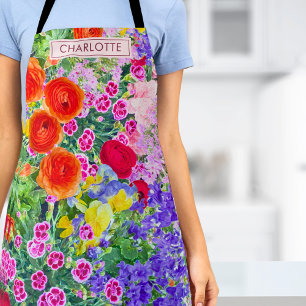 Colourful Floral Name Gift – Birthday for Mom Apron