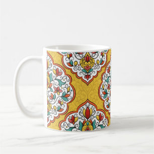 Colourful floral ornament seamless pattern coffee mug