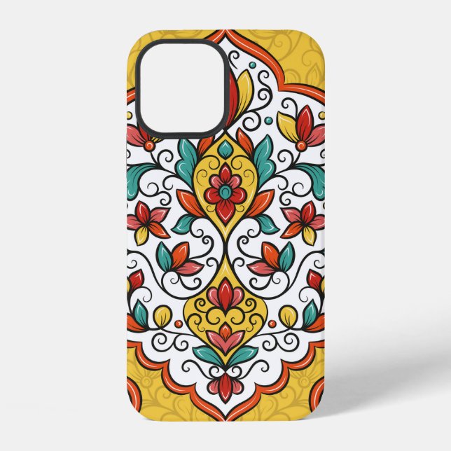 Colourful floral ornament seamless pattern iPhone case (Back)