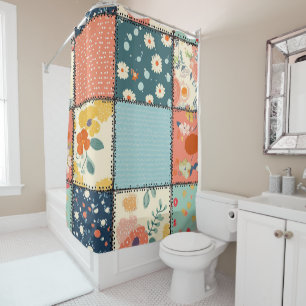 Colourful Floral Patchwork Quilt with Playful Prin