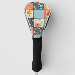Colourful Floral Patchwork Quilt with Playful Prin Golf Head Cover