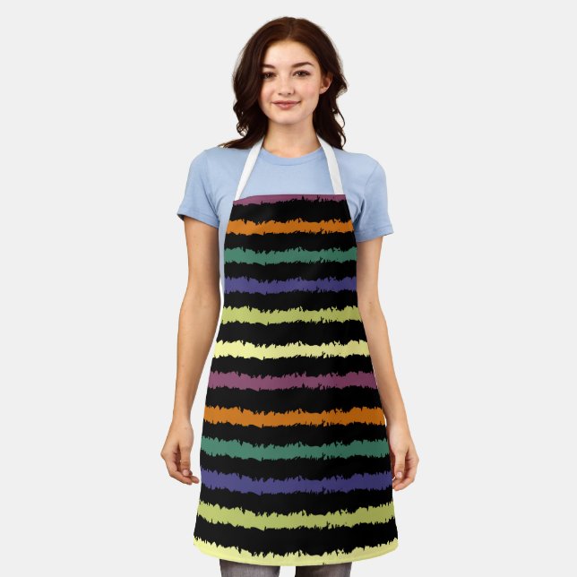 Colourful Floral Pattern Apron (Worn)