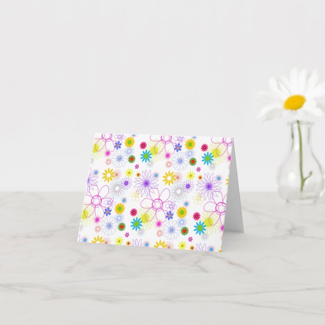 Colourful floral pattern card (Small Plant)