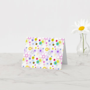 Colourful floral pattern card