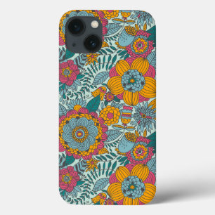 Colourful floral pattern iPhone 13 case